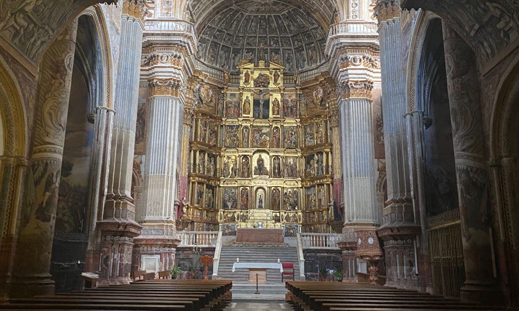 The main altarpiece of the Monastery of San Jeronimo in Granada
