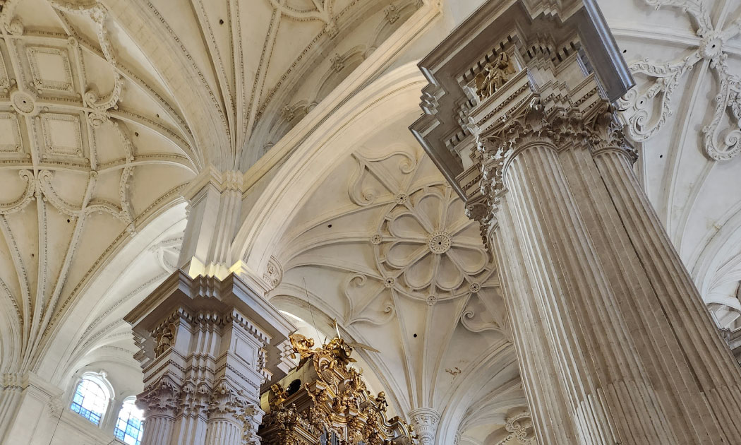 Corinthian pillars of the Granada Cathedral